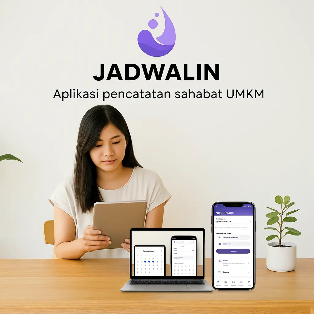Ilustrasi orang memakai Jadwalin